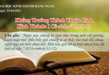Không Trưởng Thành Thuộc Linh – 23/4/2021