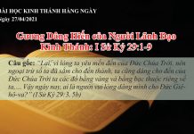 Gương Dâng Hiến của Người Lãnh Đạo – 27/4/2021