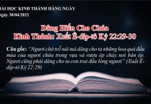Dâng Hiến Cho Chúa – 30/4/2021