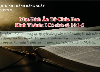 Mục Đích Ân Tứ Chúa Ban – 22/5/2021