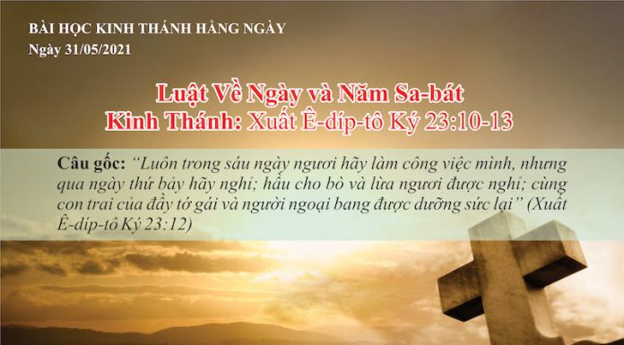 Luật Về Ngày và Năm Sa-bát – 31/5/2021