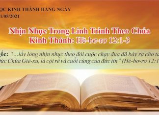 Nhịn Nhục Trong Linh Trình Theo Chúa – 1/5/2021