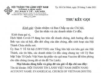 UBYTXH – Thư Kêu Gọi Dự Phần Vào Quĩ Mua Vaccine