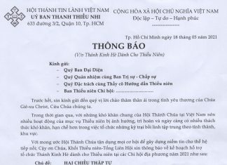 UB.TTN Thông Báo: V/v Thánh Kinh Hè Dành Cho Thiếu Niên