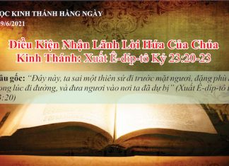 Điều Kiện Nhận Lãnh Lời Hứa Của Chúa – 29/6/2021