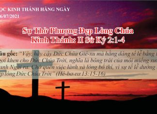 Sự Thờ Phượng Đẹp Lòng Chúa – 26/7/2021