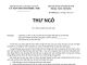 UB.TTN – Thư Ngỏ V/v Nhà Trọ Dành Cho Sinh Viên