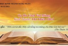 Tạ Ơn Cách Vui Mừng – 1/11/2021