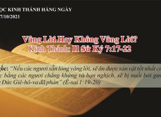 Vâng Lời Hay Không Vâng Lời? – 27/10/2021