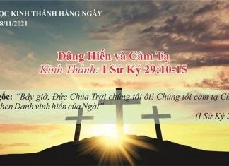 Dâng Hiến và Cảm Tạ – 8/11/2021