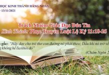 Trách Nhiệm Giáo Dục Đức Tin – 13/11/2021