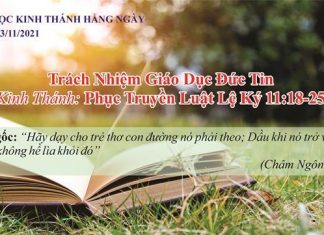 Trách Nhiệm Giáo Dục Đức Tin – 13/11/2021