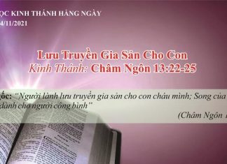 Lưu Truyền Gia Sản Cho Con – 14/11/2021