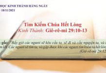 Tìm Kiếm Chúa Hết Lòng – 18/11/2021