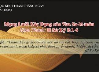 Mạng Lưới Xây Dựng của Vua Sa-lô-môn – 27/11/2021