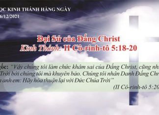 Đại Sứ của Đấng Christ – 6/12/2021