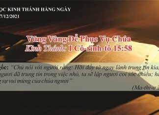 Vững Vàng Để Phục Vụ Chúa – 17/12/2021