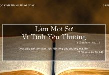 Làm Mọi Sự Vì Tình Yêu Thương – 24/1/2022