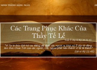 Các Trang Phục Khác Của Thầy Tế Lễ – 28/1/2022