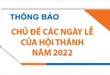 Đề tài các ngày lễ trong năm 2022 của HTTLVN