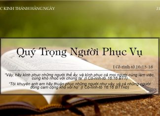 Quý Trọng Người Phục Vụ – 21/2/2022