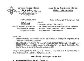 Thông báo: Đại Hội Đồng Tổng Liên Hội Lần Thứ 48 và Đại Hội Đồng Giáo Phẩm Lần Thứ 10