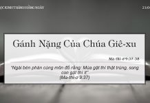 Gánh Nặng Của Chúa Giê-xu – 21/4/2022
