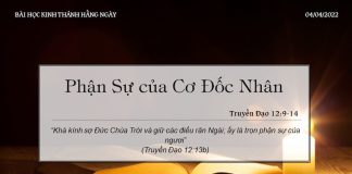 Phận Sự của Cơ Đốc Nhân – 4/4/2022