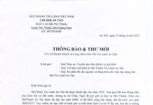 HTTL An Tân: Thông Báo & Thư Mời Lễ Khánh Thành và Cung Hiến Nhà Thờ