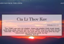 Cia Li Thov Kuv – 20/5/2022