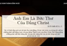 Anh Em Là Bức Thư Của Đấng Christ – 26/5/2022