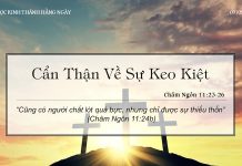 Cẩn Thận Về Sự Keo Kiệt – 7/5/2022