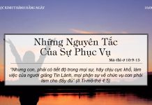 Những Nguyên Tắc Của Sự Phục Vụ – 16/6/2022