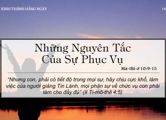 Những Nguyên Tắc Của Sự Phục Vụ – 16/6/2022