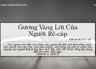 Gương Vâng Lời Của Người Rê-cáp – 21/6/2022