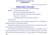 HTTL Hội An: Thông Báo – Thư Mời Lễ Cảm Tạ Chúa, Kỷ Niệm 100 Năm Thành Lập Hội Thánh