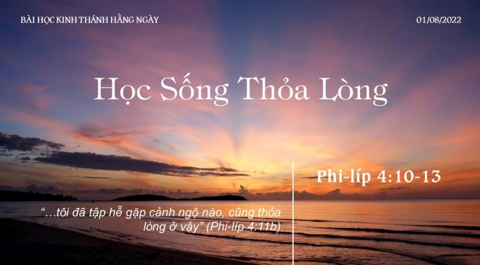 Học Sống Thỏa Lòng – 1/8/2022