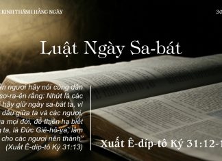 Luật Ngày Sa-bát – 30/7/2022