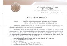 Thông Báo & Thư Mời – Kỷ Niệm 100 Năm Thành Lập HTTL Sài Gòn