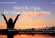 Nhớ Ơn Chúa Để Sống Trong Ân Sủng – 16/8/2022