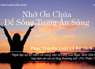 Nhớ Ơn Chúa Để Sống Trong Ân Sủng – 16/8/2022