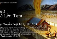Giữ Lễ Lều Tạm – 17/8/2022