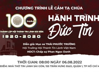 V/v Truyền Hình Trực Tuyến Chương Trình Lễ Cảm Tạ Chúa – Kỷ Niệm 100 Năm Thành Lập HTTL Sài Gòn