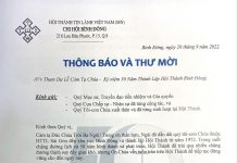 HTTL Bình Đông – Thông Báo & Thư Mời V/v Tham Dự Lễ Cảm Tạ Chúa – Kỷ Niệm 50 Thành Lập HT Bình Đông