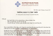 HTTL ĐÔNG PHÚ – Thông Báo & Thư Mời Lễ Cảm Tạ Chúa Kỷ Niệm 100 Năm Tin Lành Truyền Đến Đông Phú