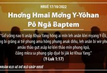 Hnơ̆ng Hmaĭ Mơ̆ng Y‑Yôhan Pô Ngă Ƀaptem – 17/10/2022