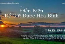 Điều Kiện Để Giữ Được Hòa Bình – 26/10/2022