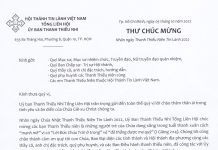 UB.TTN – Thư Chúc Mừng Nhân Ngày Thanh Thiếu Niên Tin Lành 2022