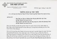 Thông Báo & Thư Mời V/v Lễ Cảm Tạ Chúa Kỷ Niệm 50 Năm Thành Lập HTTL Lữ Gia