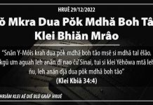 Lŏ Mkra Dua Pŏk Mdhă Boh Tâo Klei Bhiăn Mrâo – 29/12/2022